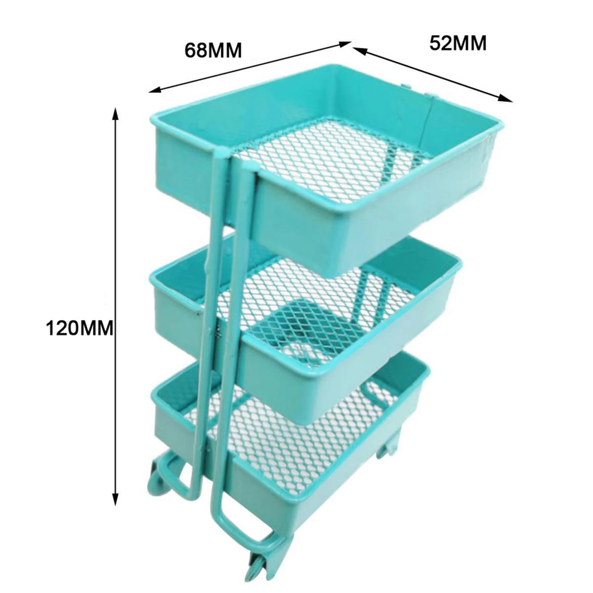 Blue Metal Storage Shelf with Dollhouse Furniture Decor R7315