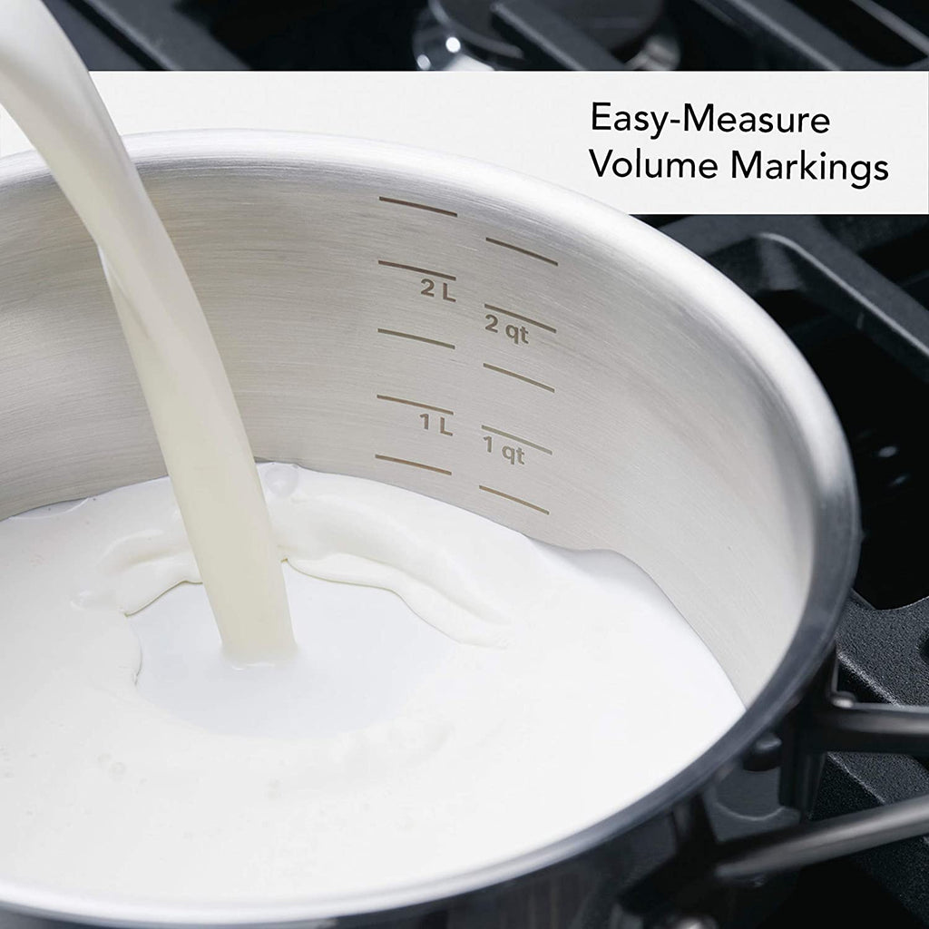 5-Ply Clad Stainless Steel Saucepan with Lid, 3 Quart E347