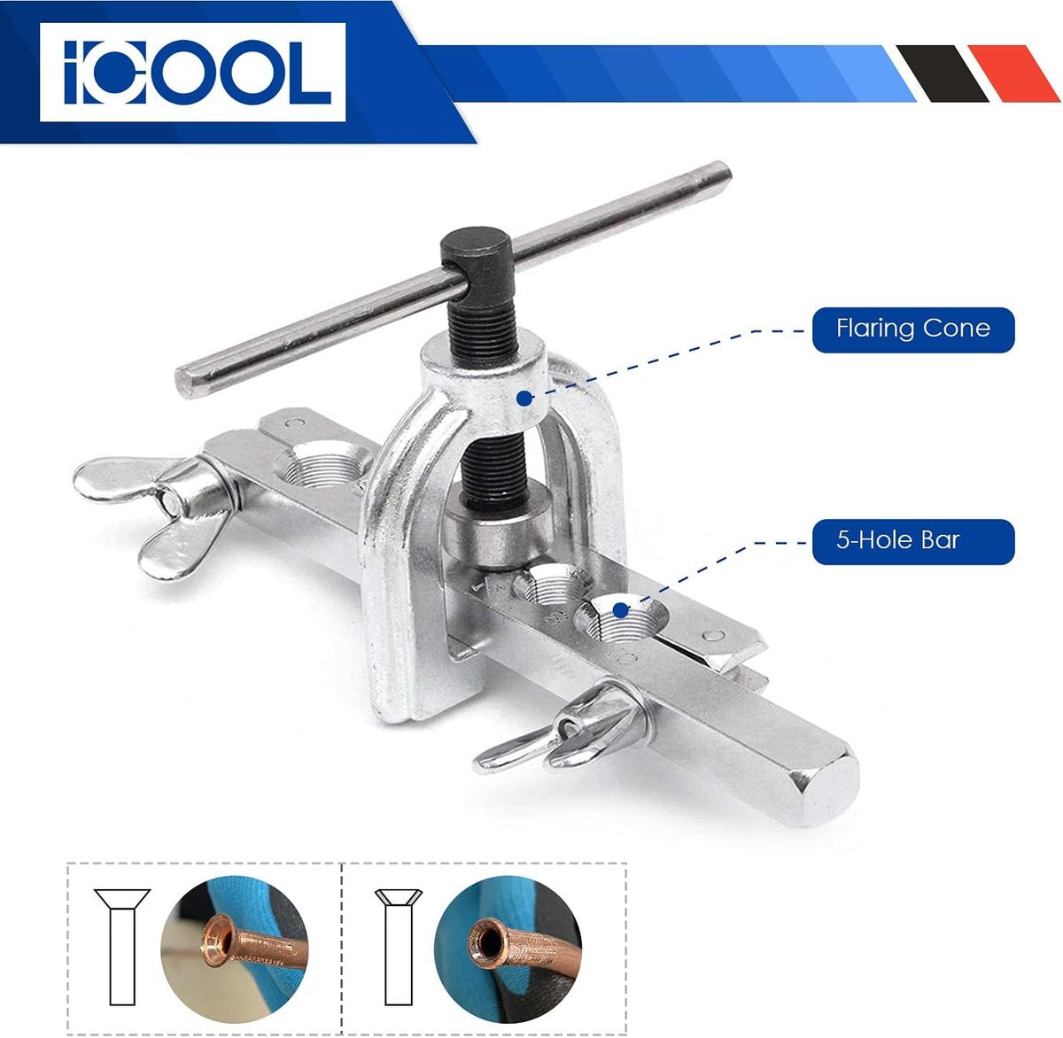 Auto Single & Double Flaring Tool Kit for Copper Aluminum Brake Line W2942