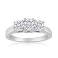 10k White Gold Three Stone Diamond Ring B3175