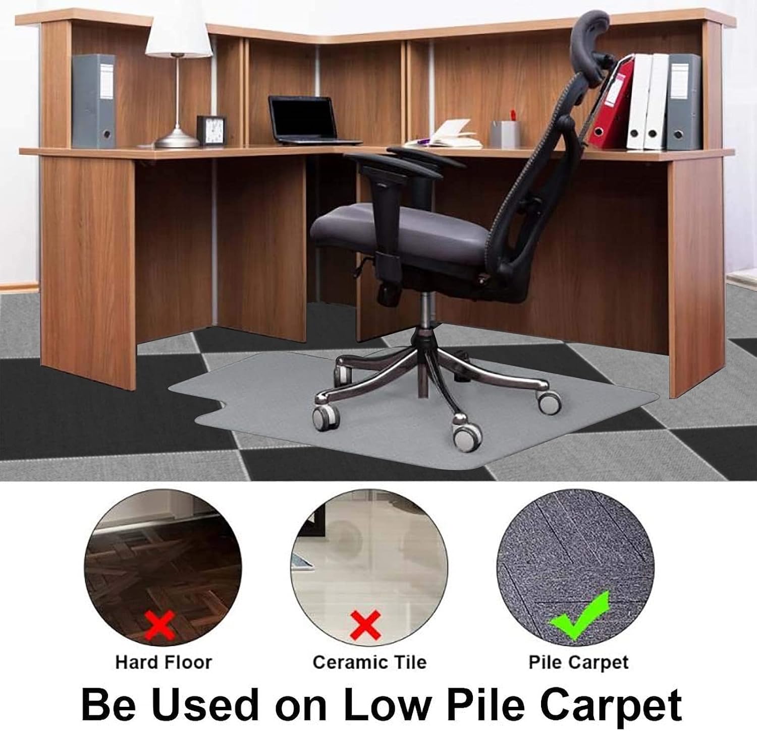 Transparent 2Pcs Office Chair Mat W54656