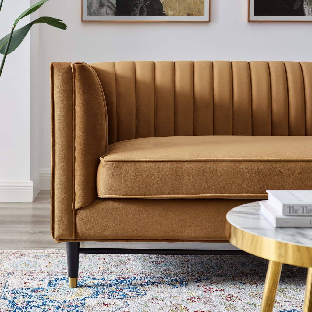 Gray Tufted Velvet Loveseat R858636