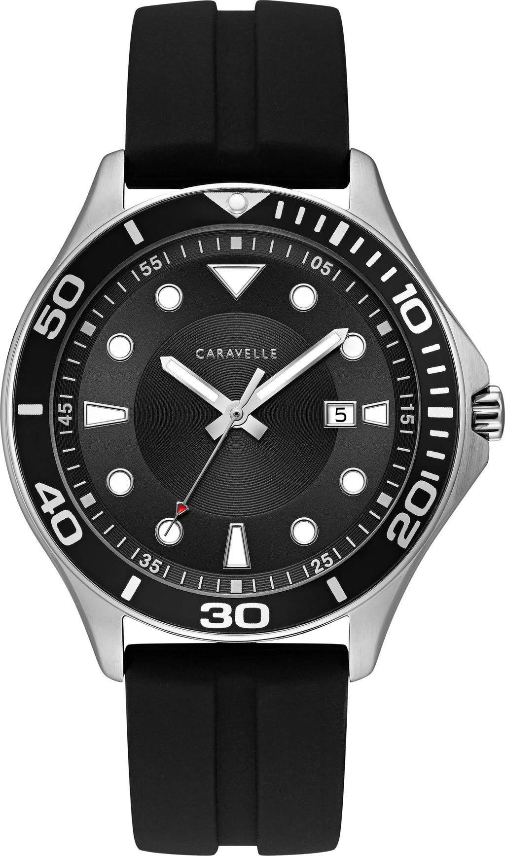 Black Silicone Strap Watch 42mm A703