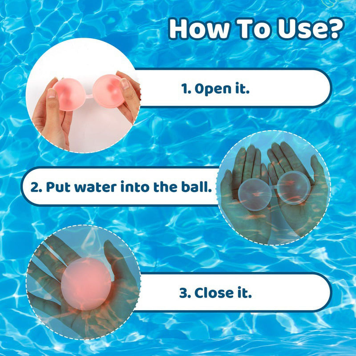 8 Pcs Reusable Self-Sealing Water Balloons K548462