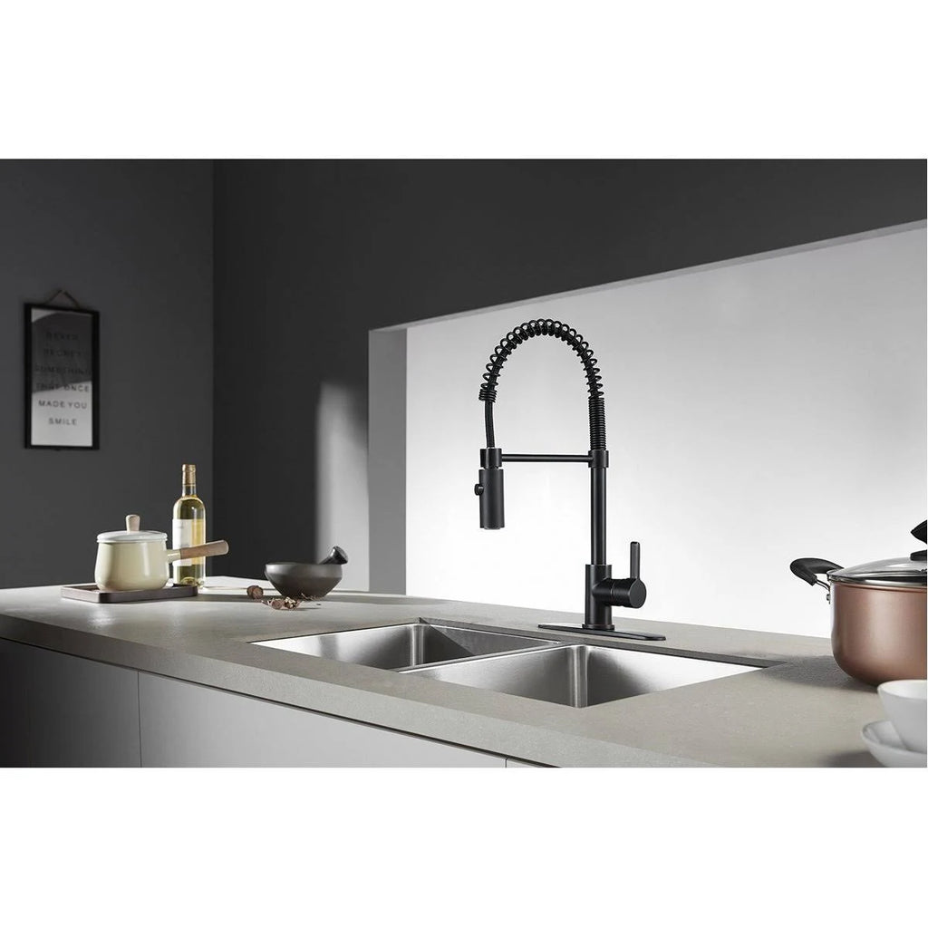 Polished Chrome Kitchen Faucet with Pull-Down Sprayer F5850