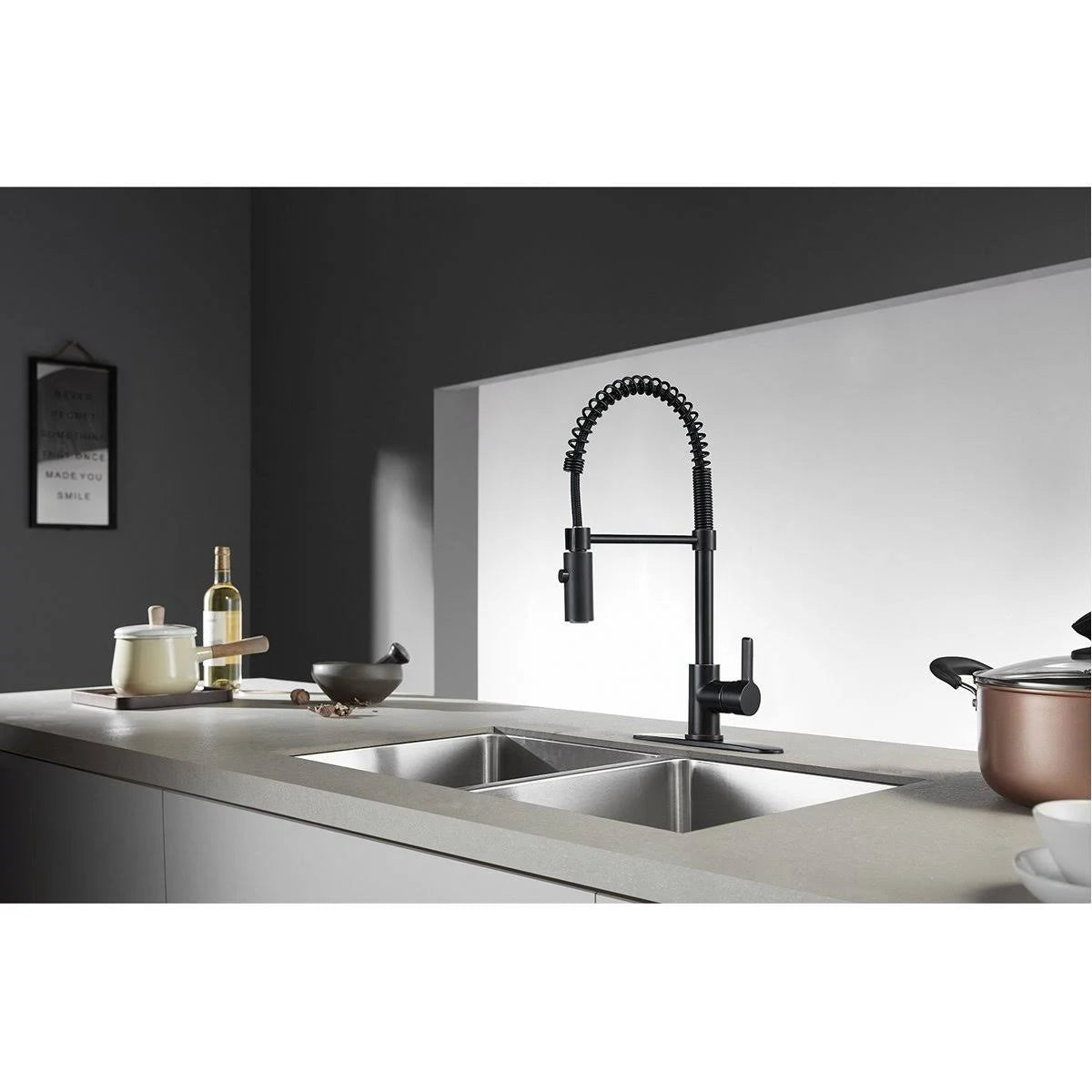Polished Chrome Kitchen Faucet with Pull-Down Sprayer F5850
