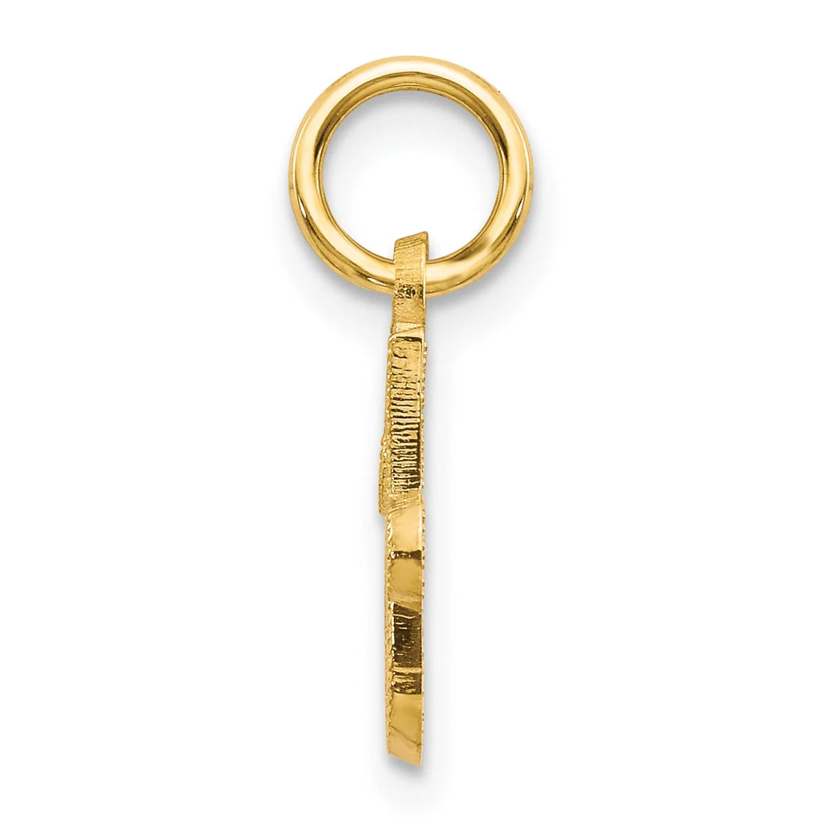 14K Yellow Gold Script Letter J Initial Pendant Charm C556