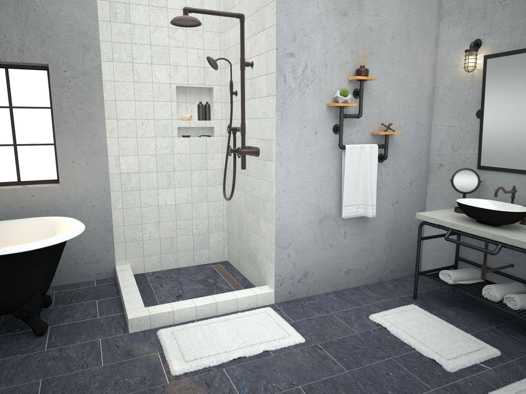 Double Threshold Shower Base with Tile Redi Drain Location: Left A416
