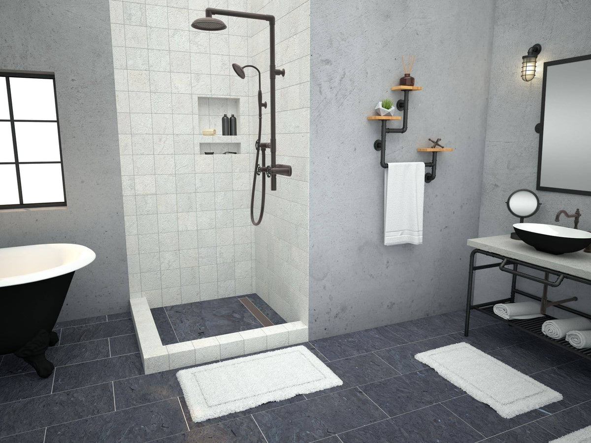 Double Threshold Shower Base with Tile Redi Drain Location: Left A416