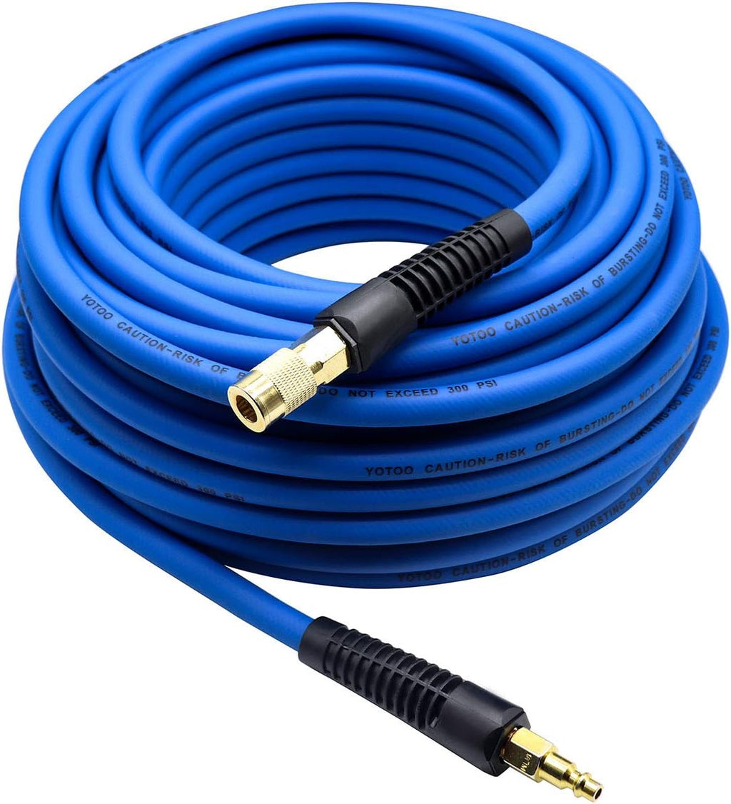 Hybrid Air Hose 3/8-Inch by 100-Feet 300 PSI Heavy Duty, Lightweight, Kink Resistant, Blue Pack of 2 I656