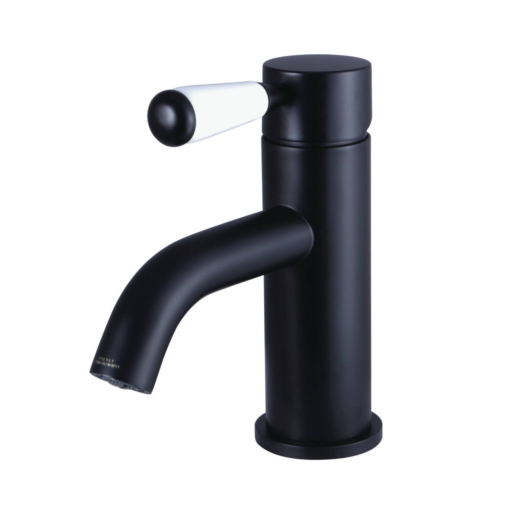 Matte Black Single Hole Bathroom Faucet with Drain Assembly F884565