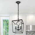 Vintage 3-Lights Black Lantern Chandelier D99361