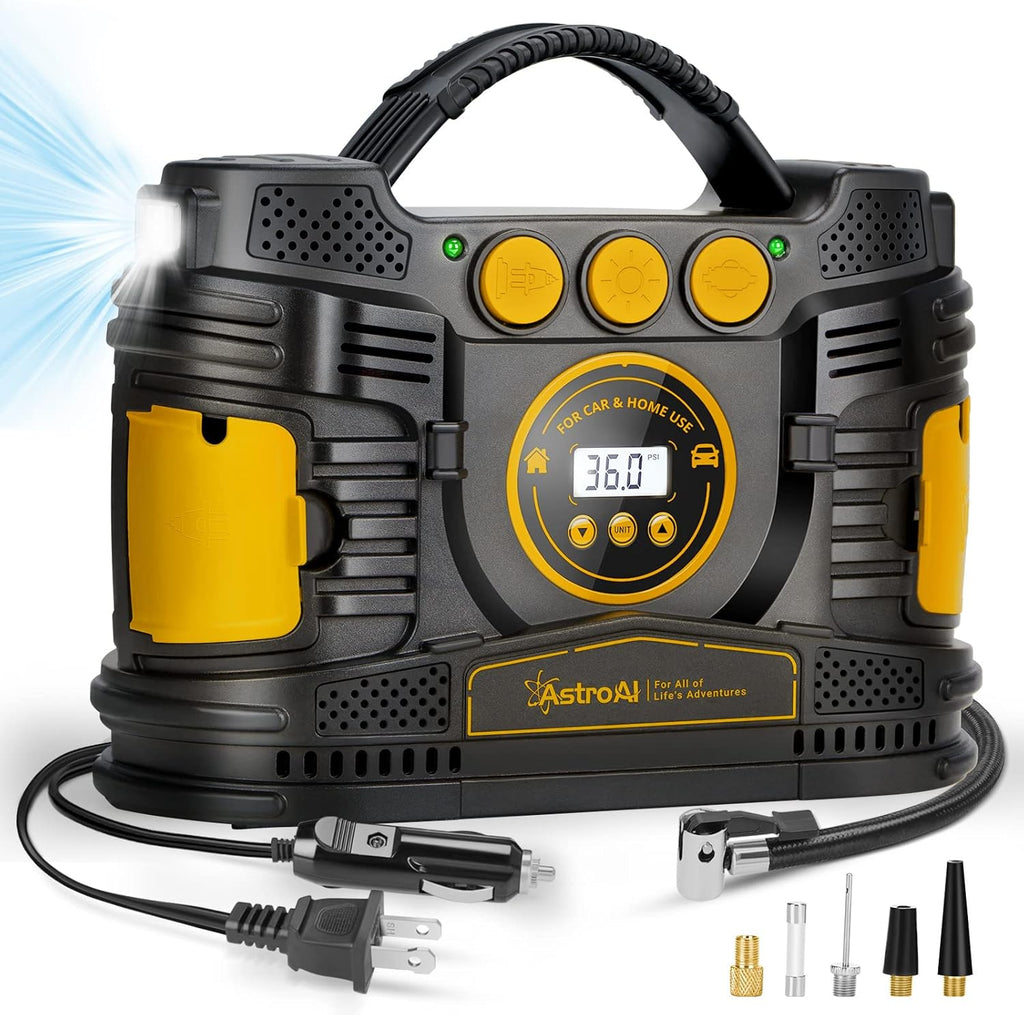 Portable Dual Motor Air Compressor Tire Inflator 120PSI with LED Light W5937