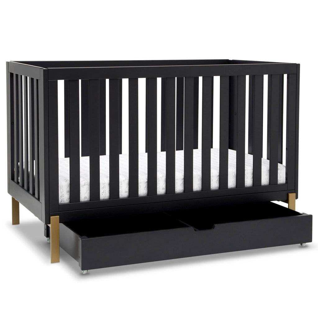 Midnight 4-in-1 Convertible Crib with Roll-Out Storage I290143