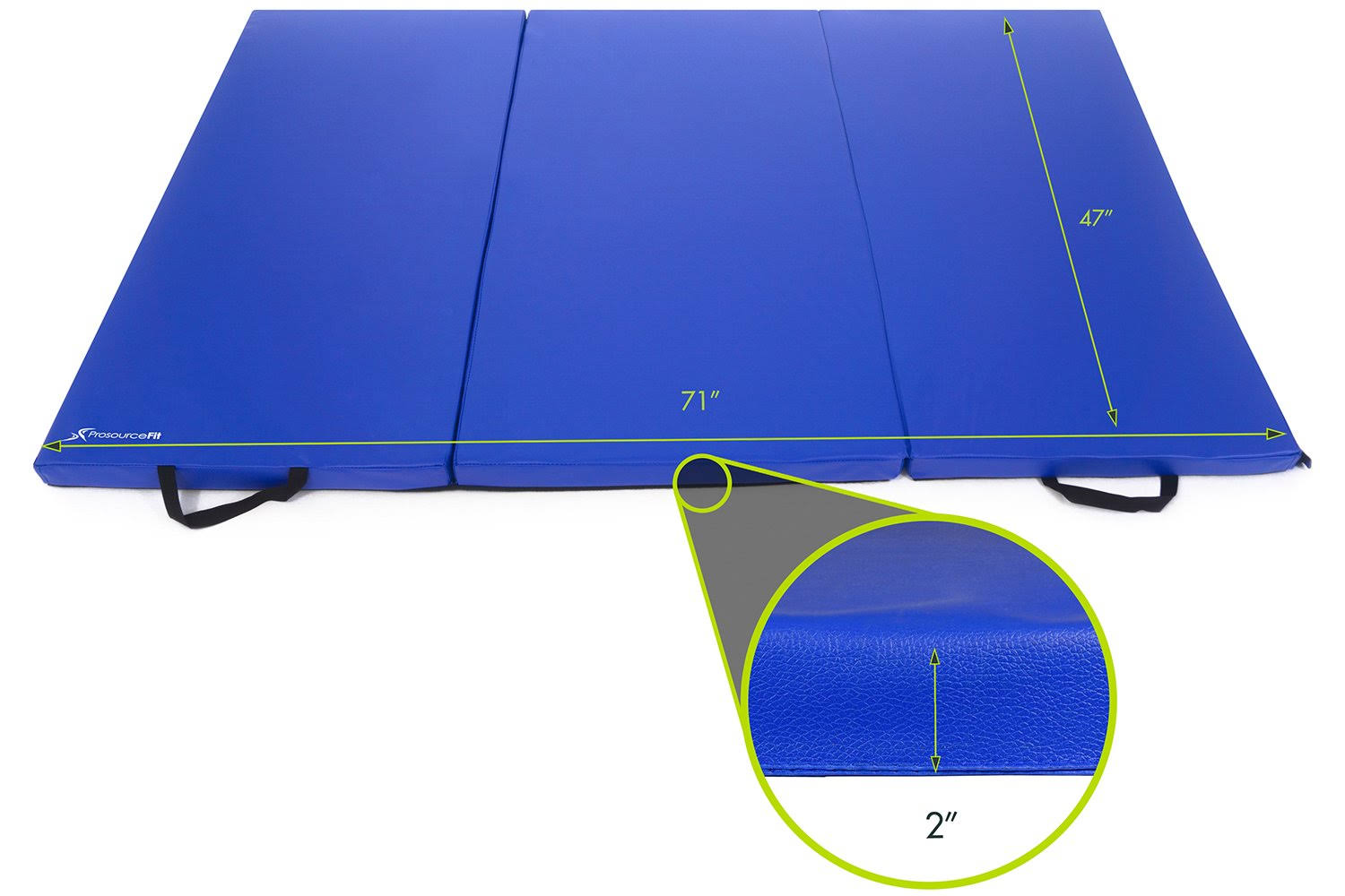 Black Tri-Fold Exercise Mat with Carrying Handles R723295