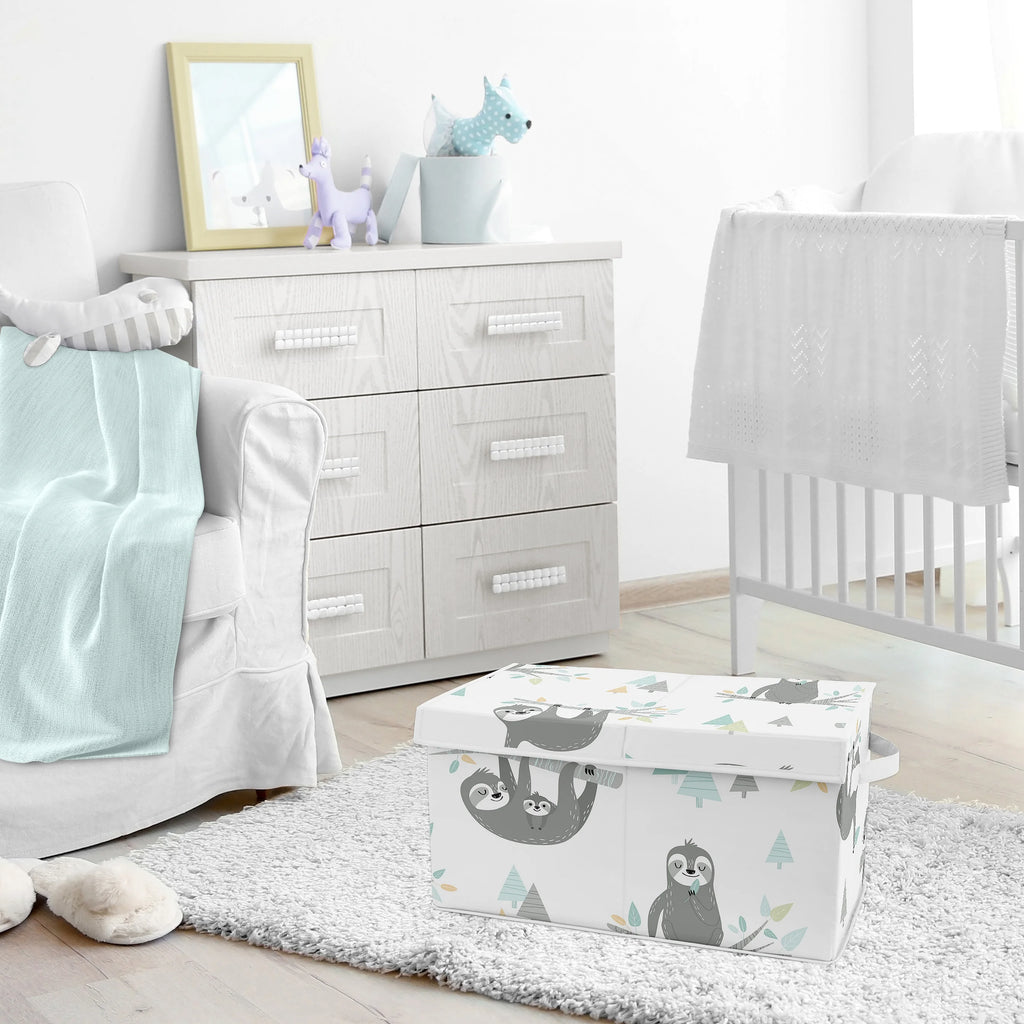 Aqua and Grey Storage Fabric Toy Box K58593