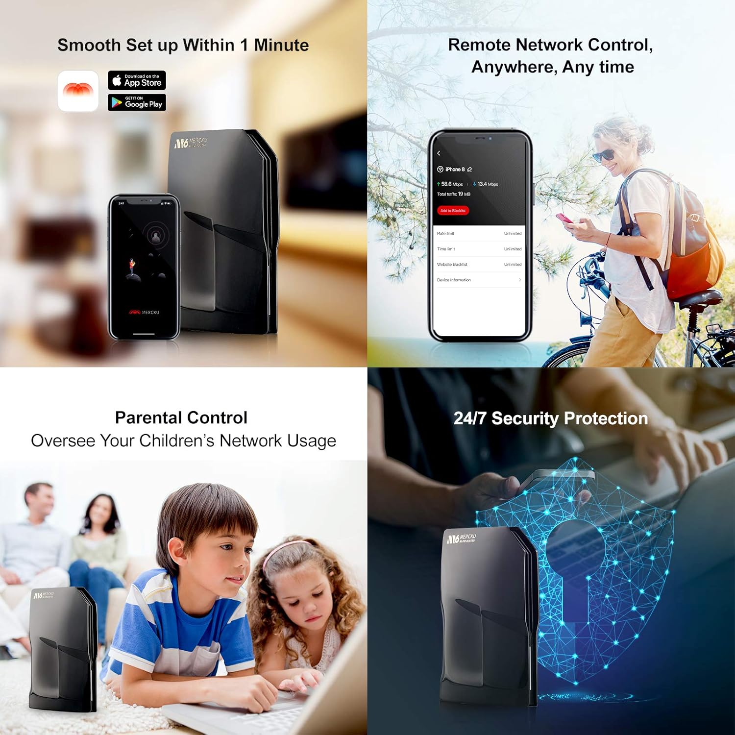 Mesh Wi-Fi 6 Router, 1 Pack, Dual-Band Gigabit, Pearl White A1657