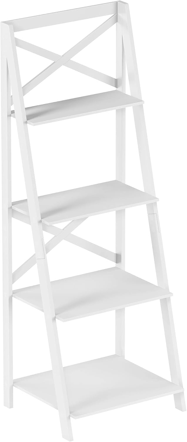 Gray 4 Shelf Ladder Bookshelf V90627