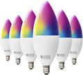 WiFi LED Smart Bulb, B11 Candelabra, 4.5W, E12 Base, Color Changing, Dimmable, 6 Pack F318