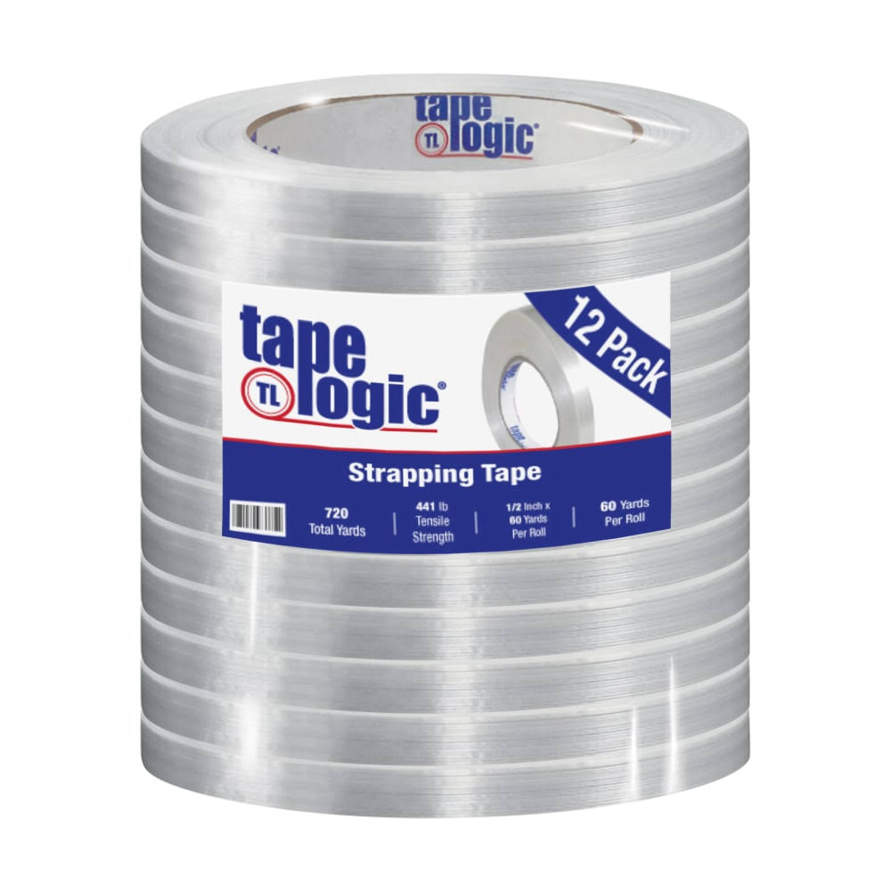 1/2x22 x 60 yd Clear Strapping Tape, Case of 12 Rolls I9172
