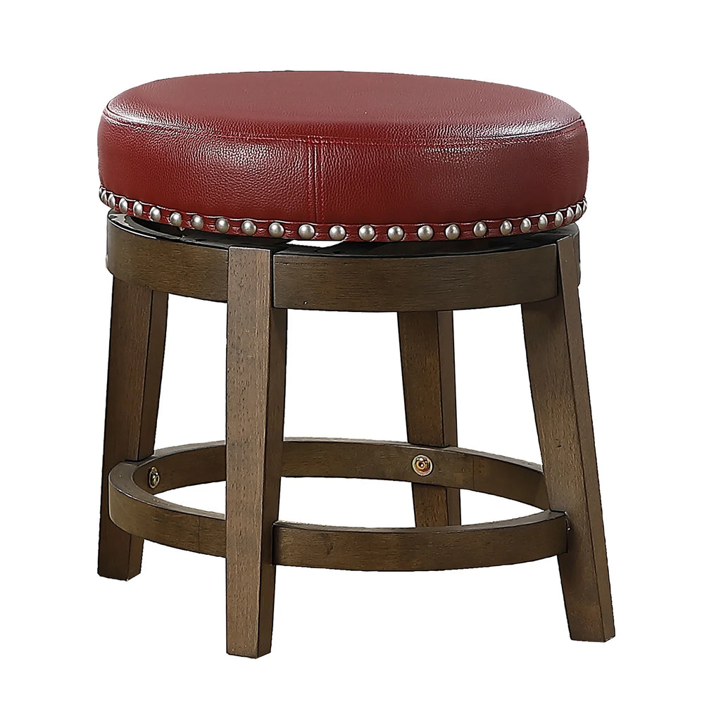 18 Inch Round Swivel Seat Bar Stool, Red (2 Pack) E10320