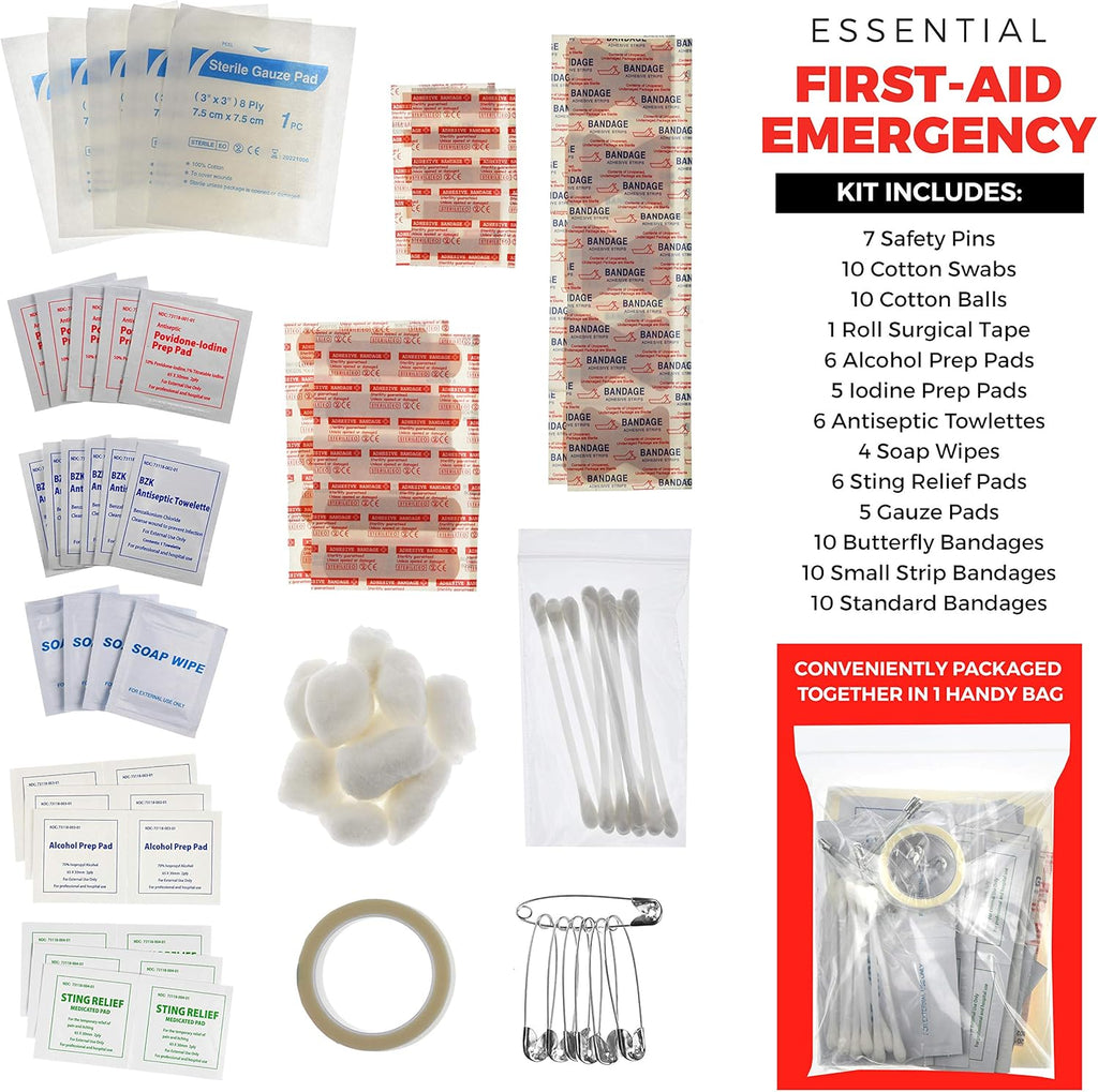 156-Piece Multipurpose Emergency Car Kit with Automotive Tools and First Aid Kit Y93036