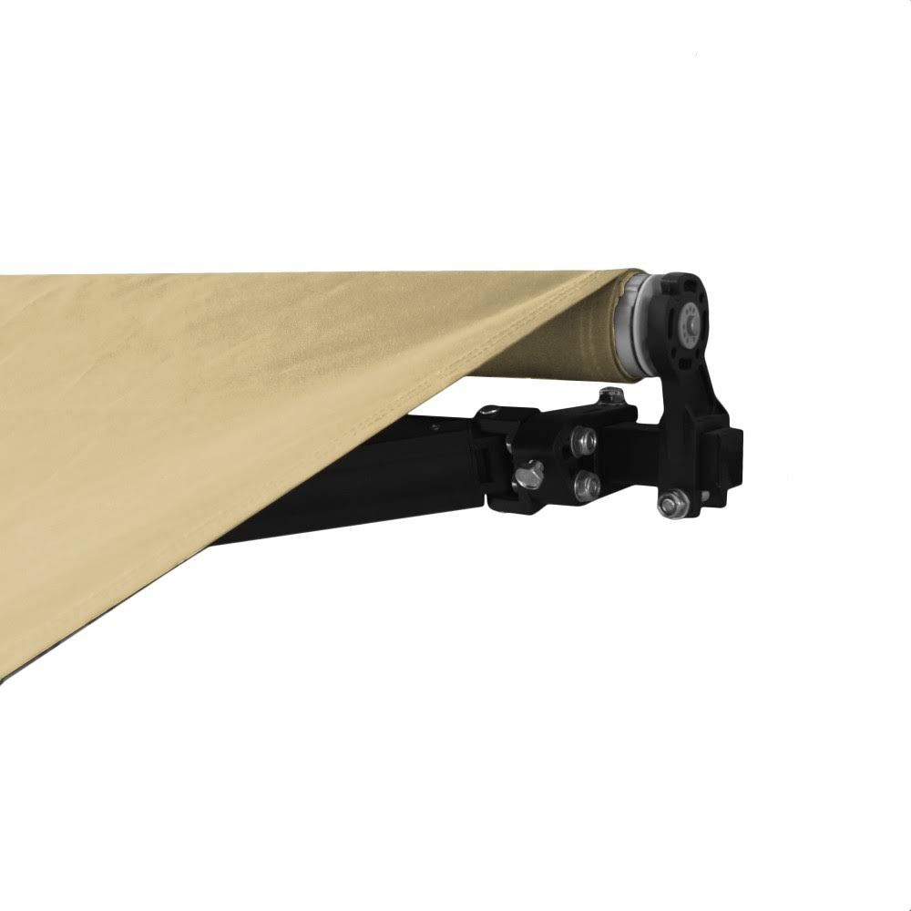 13 x 10 ft. Black Frame Retractable Patio Canopy Awning Ivory Q825936