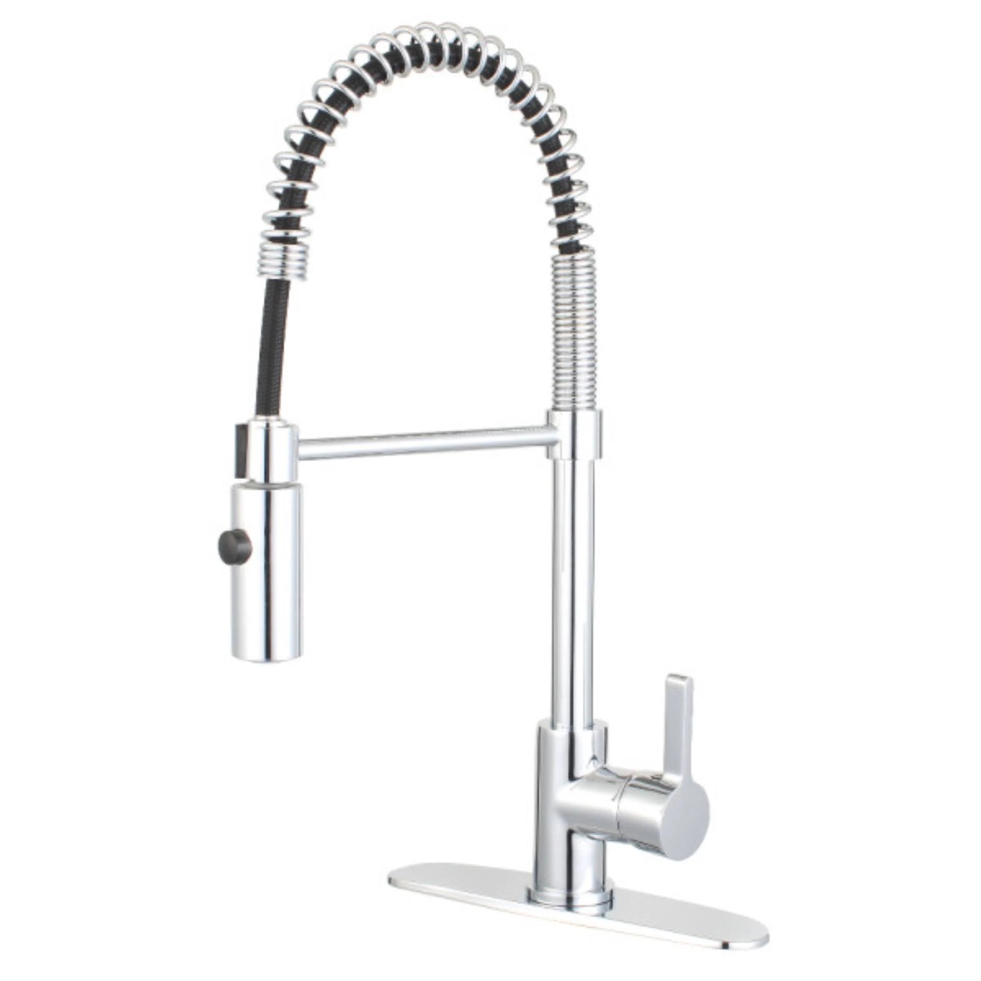 Polished Chrome Kitchen Faucet with Pull-Down Sprayer F5850