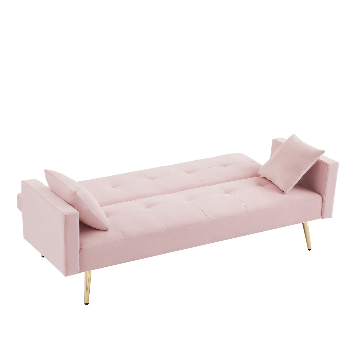 Pink Velvet Convertible Sofa Bed C91189