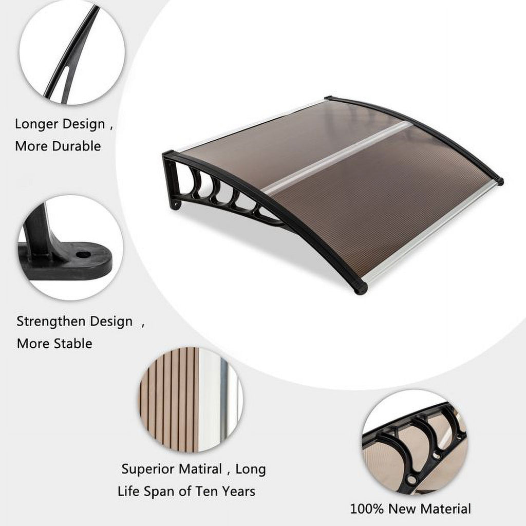 Window Awnings 40" x 38" Brown & Black A217