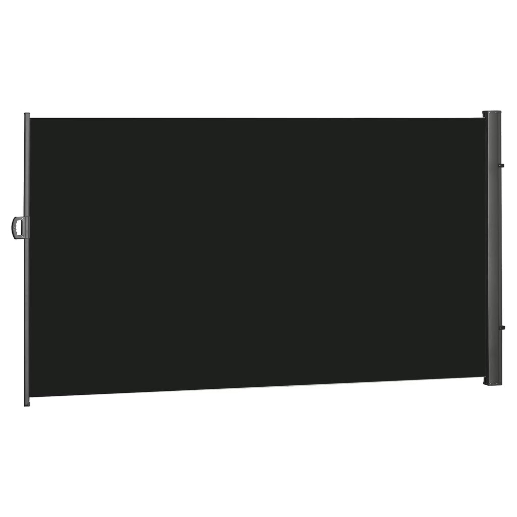 Black Retractable Privacy Screen Side Awning J7279