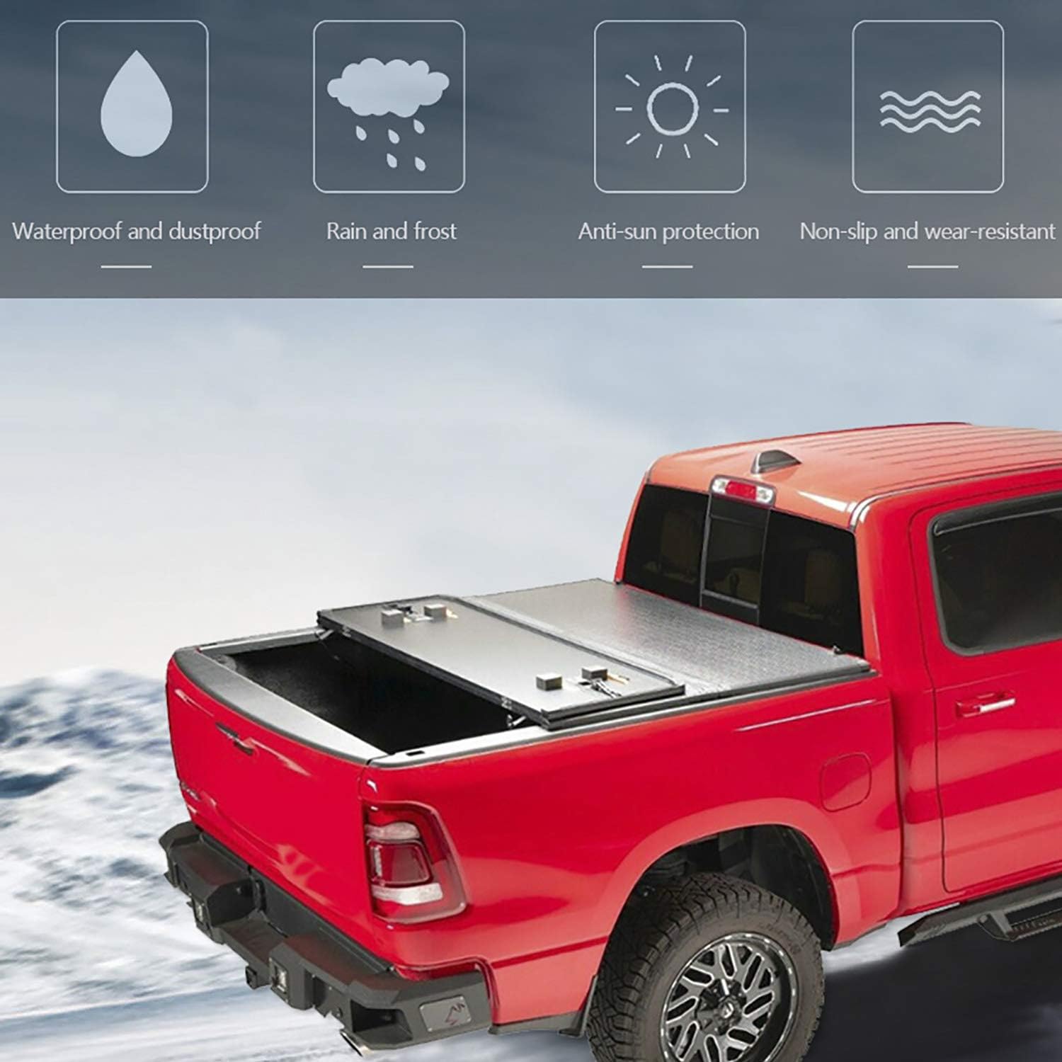 Soft Tri Fold Truck Bed Tonneau Cover for Jeep Gladiator JT Pickup R1524