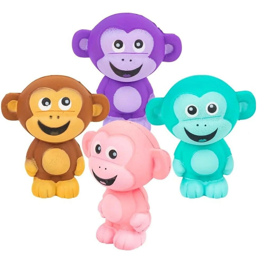 4 Pack Squish Monkey Stress Toy Y89862