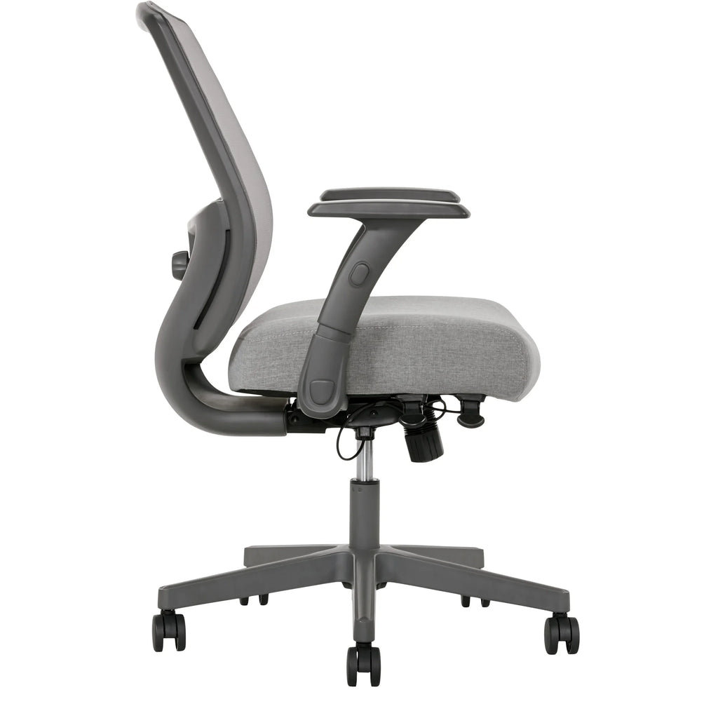 Ergonomic Mesh/Fabric Mid-Back Task Chair, Gray O136