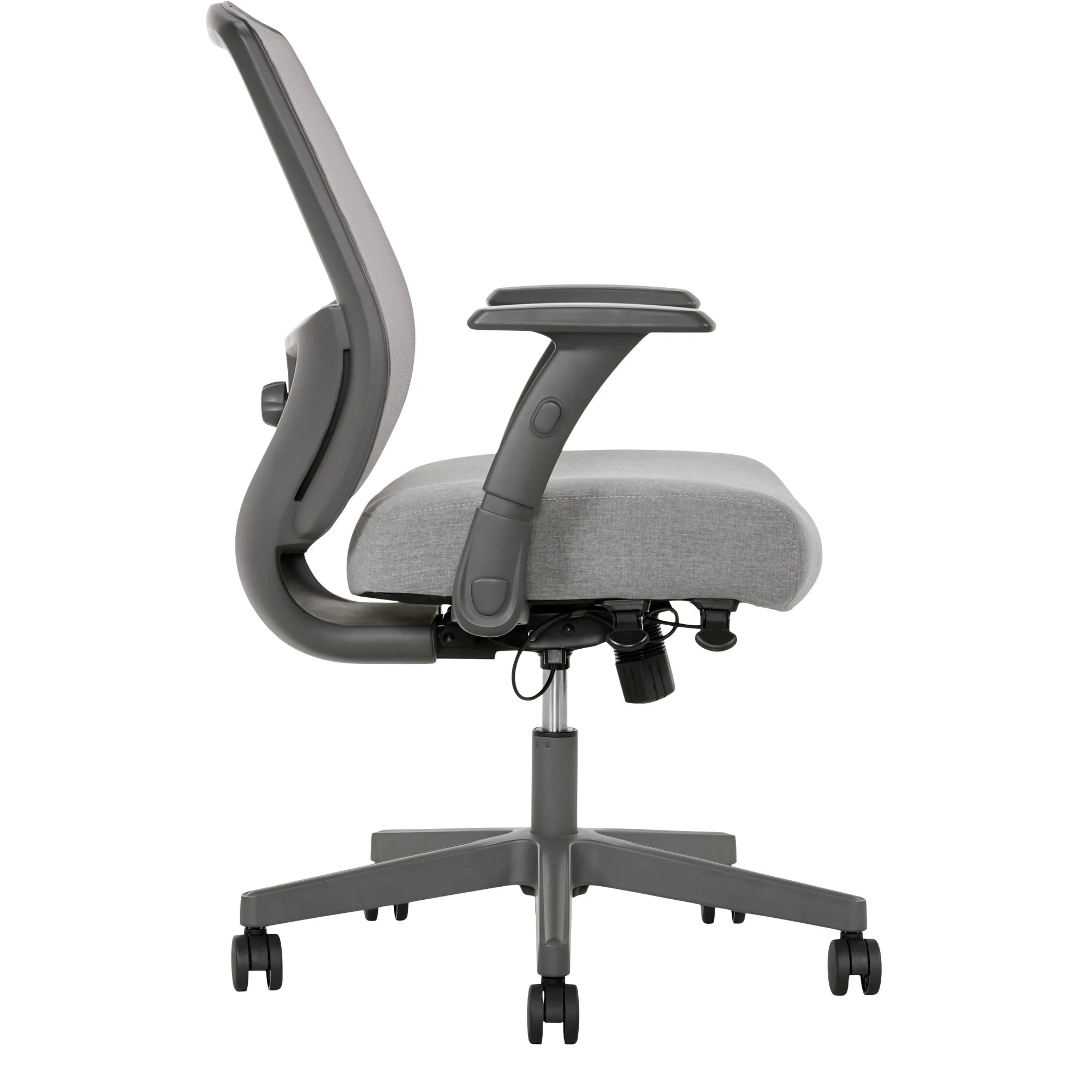 Ergonomic Mesh/Fabric Mid-Back Task Chair, Gray O136