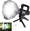 Rechargeable LED Spotlight Flashlight 90000 Lumens XHP90.2 with 4 Modes IPX5 Waterproof W3248