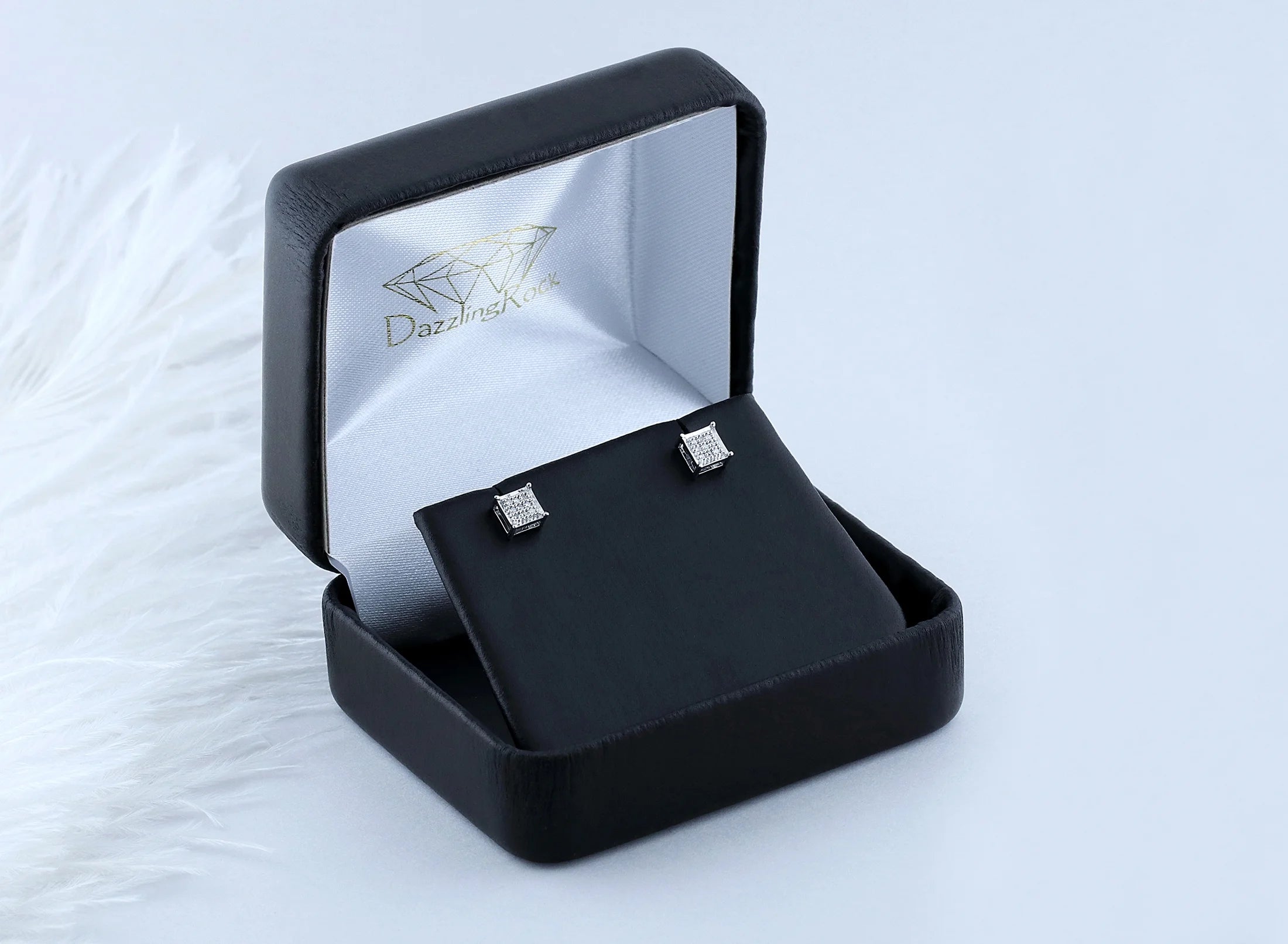 0.06 CT Round White Diamond Stud Earrings in Sterling Silver H73989