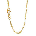 14k Solid Yellow Gold Figaro Chain Necklace, Spring Ring Clasp - 16 Inches D62442