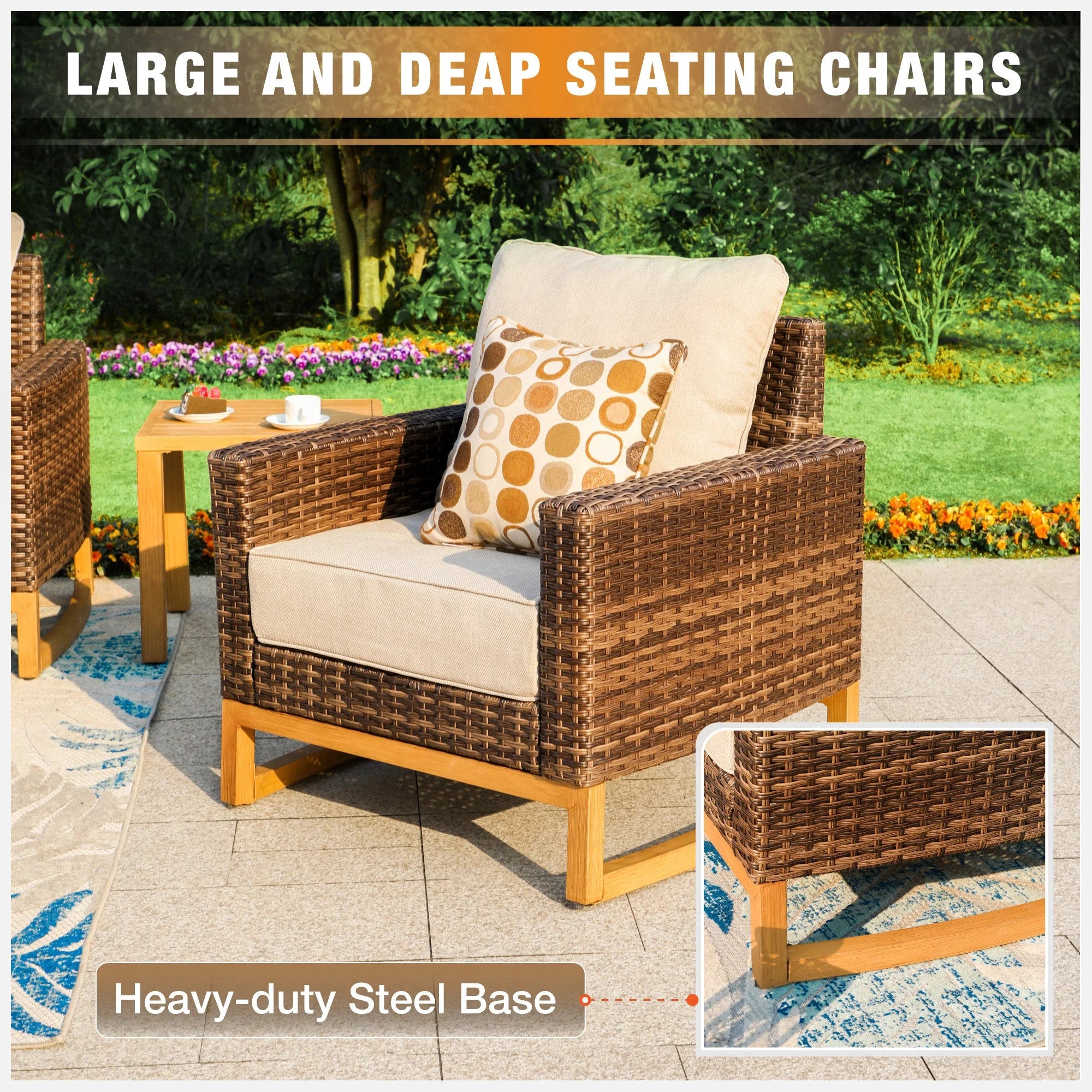 9 Piece Wicker Patio Conversation Sofa Set E43644