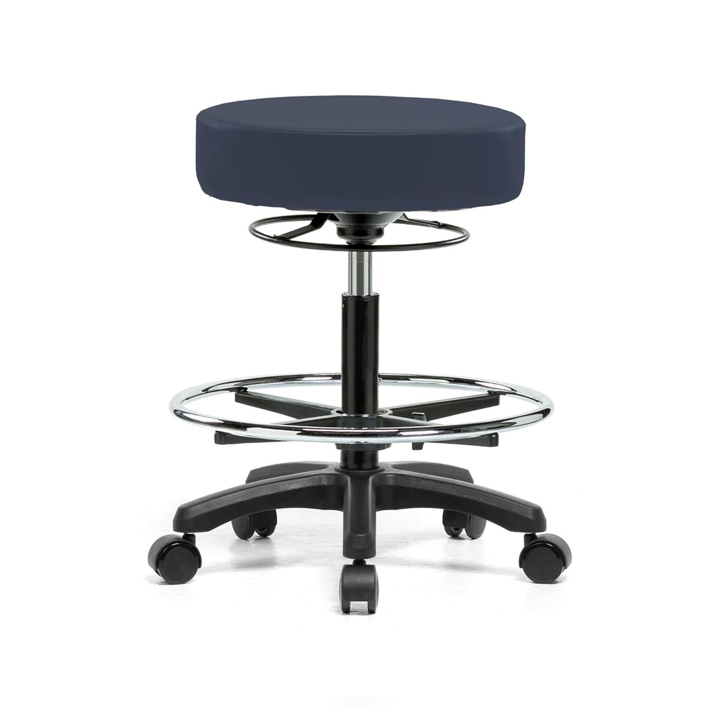 Gray Vinyl Rolling Height Adjustable Stool F9874