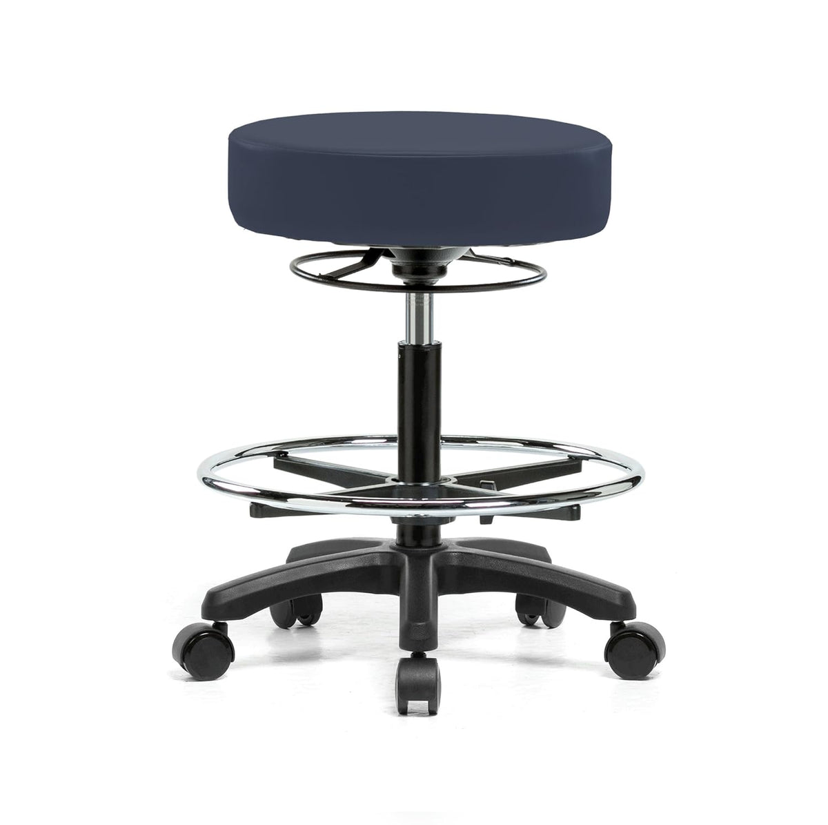 Gray Vinyl Rolling Height Adjustable Stool F9874