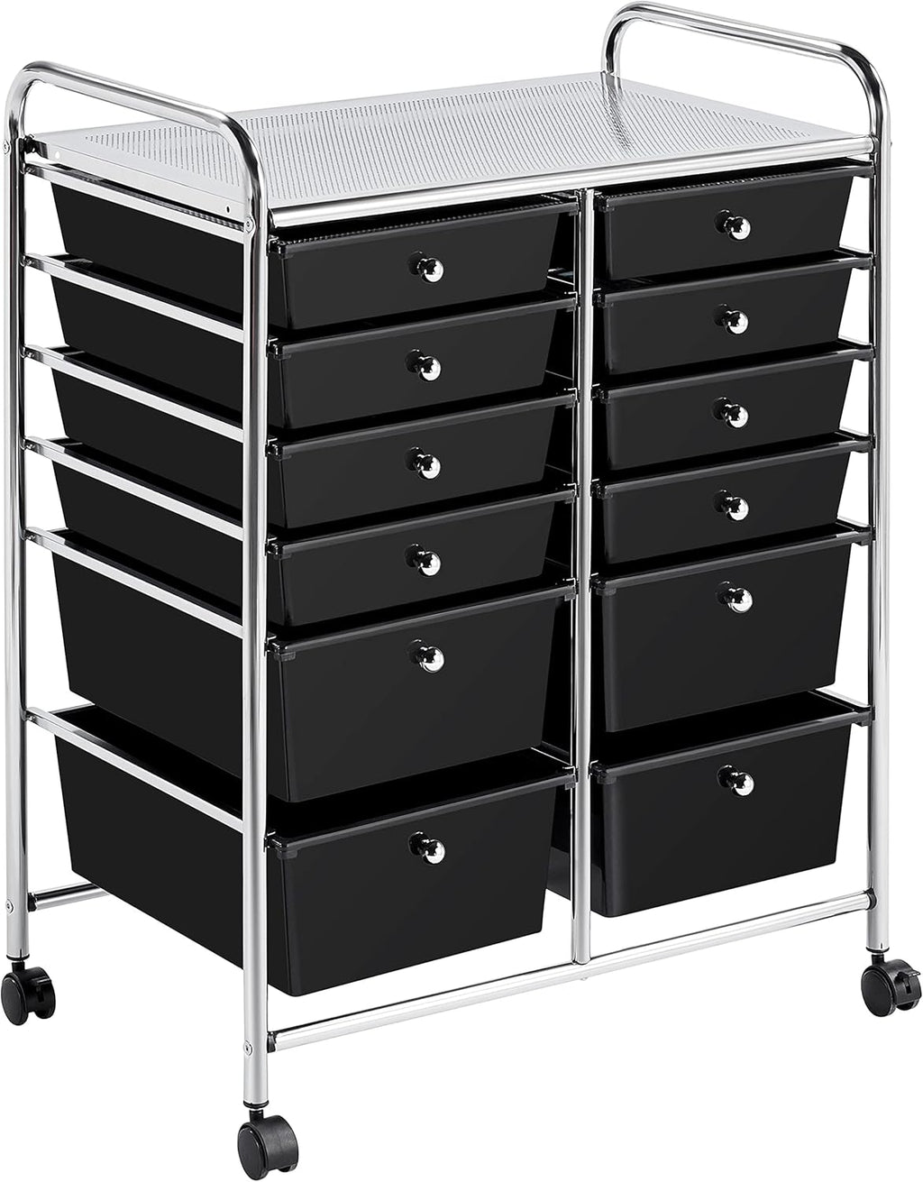 White 12 Drawers Rolling Storage Cart on Wheels S397