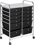 White 12 Drawers Rolling Storage Cart on Wheels S397