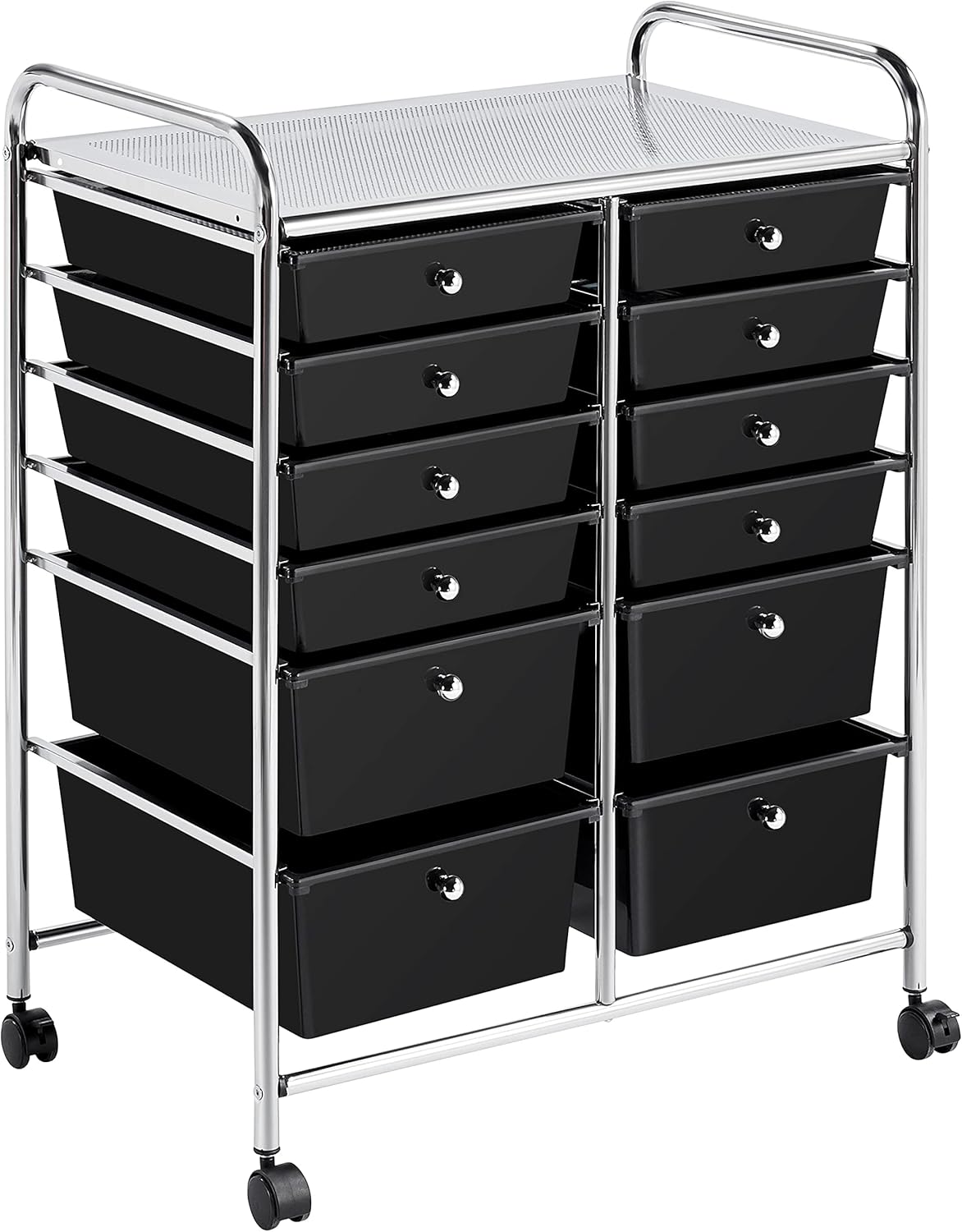 White 12 Drawers Rolling Storage Cart on Wheels S397