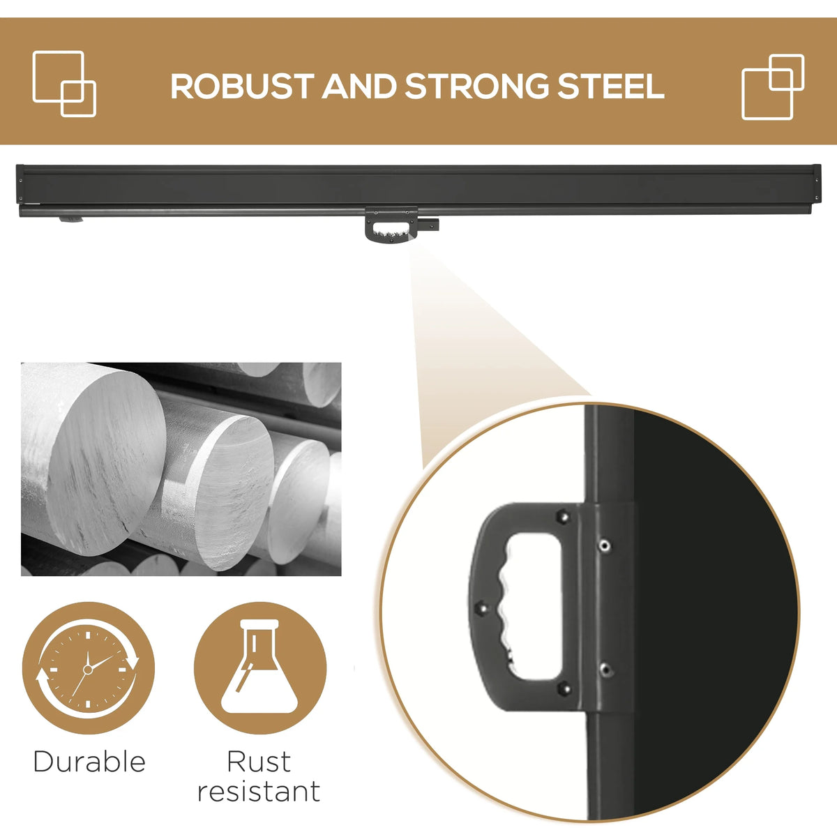 Black Retractable Privacy Screen Side Awning J7279