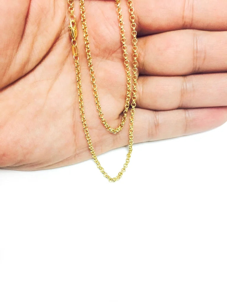 14K Yellow Gold 2.3MM Rolo Link Necklace B334871