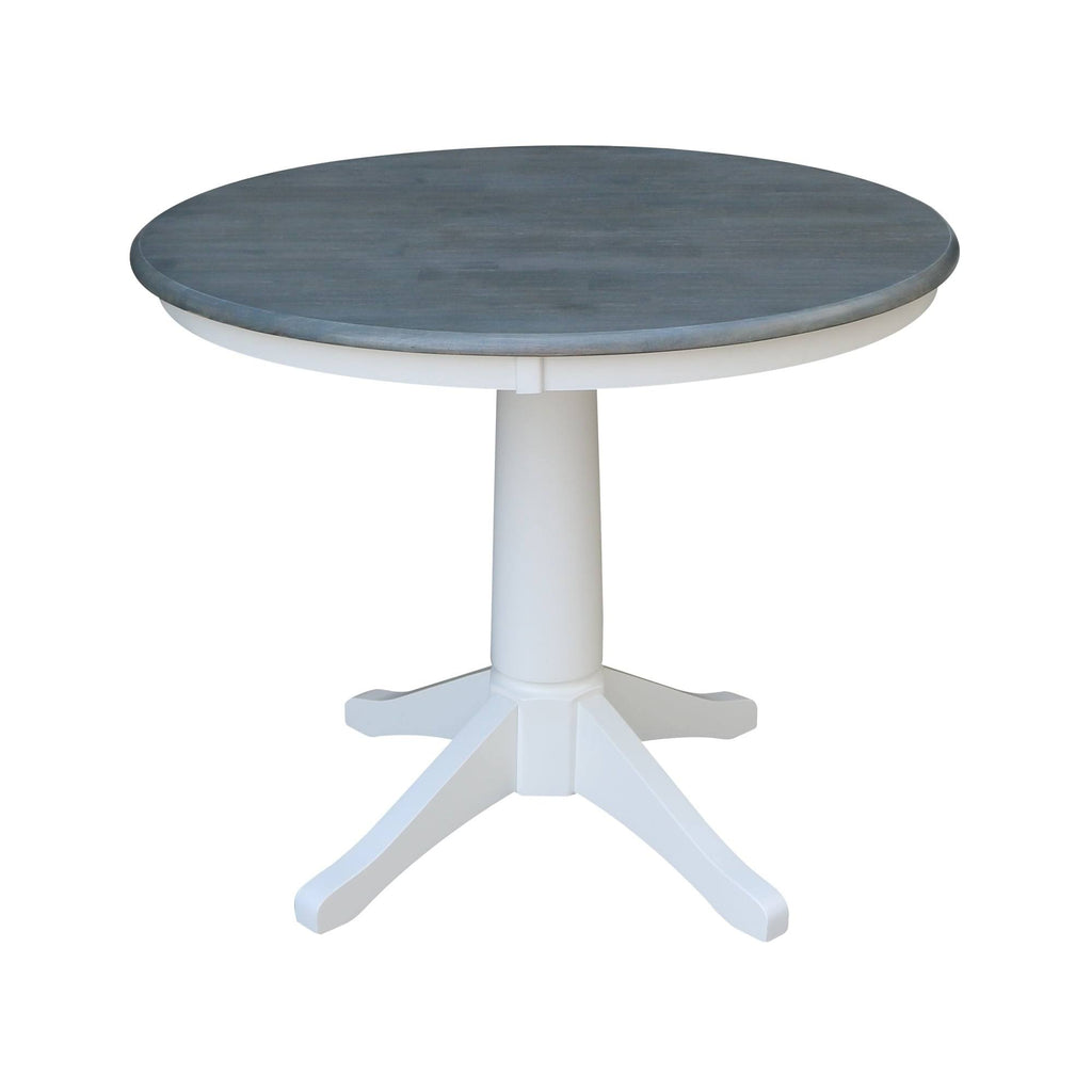 White/Heather Gray Round Top Pedestal Table J58949