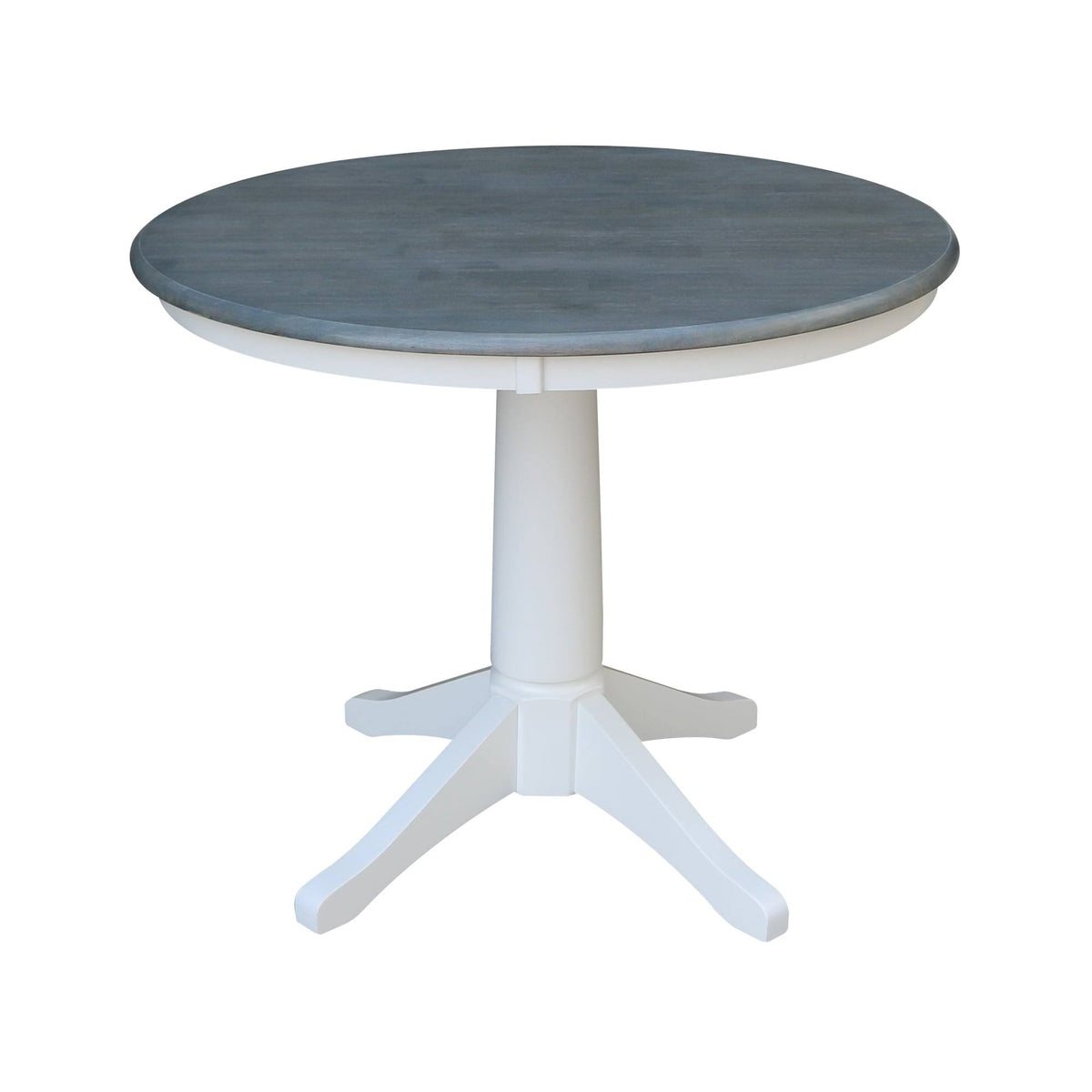 White/Heather Gray Round Top Pedestal Table J58949