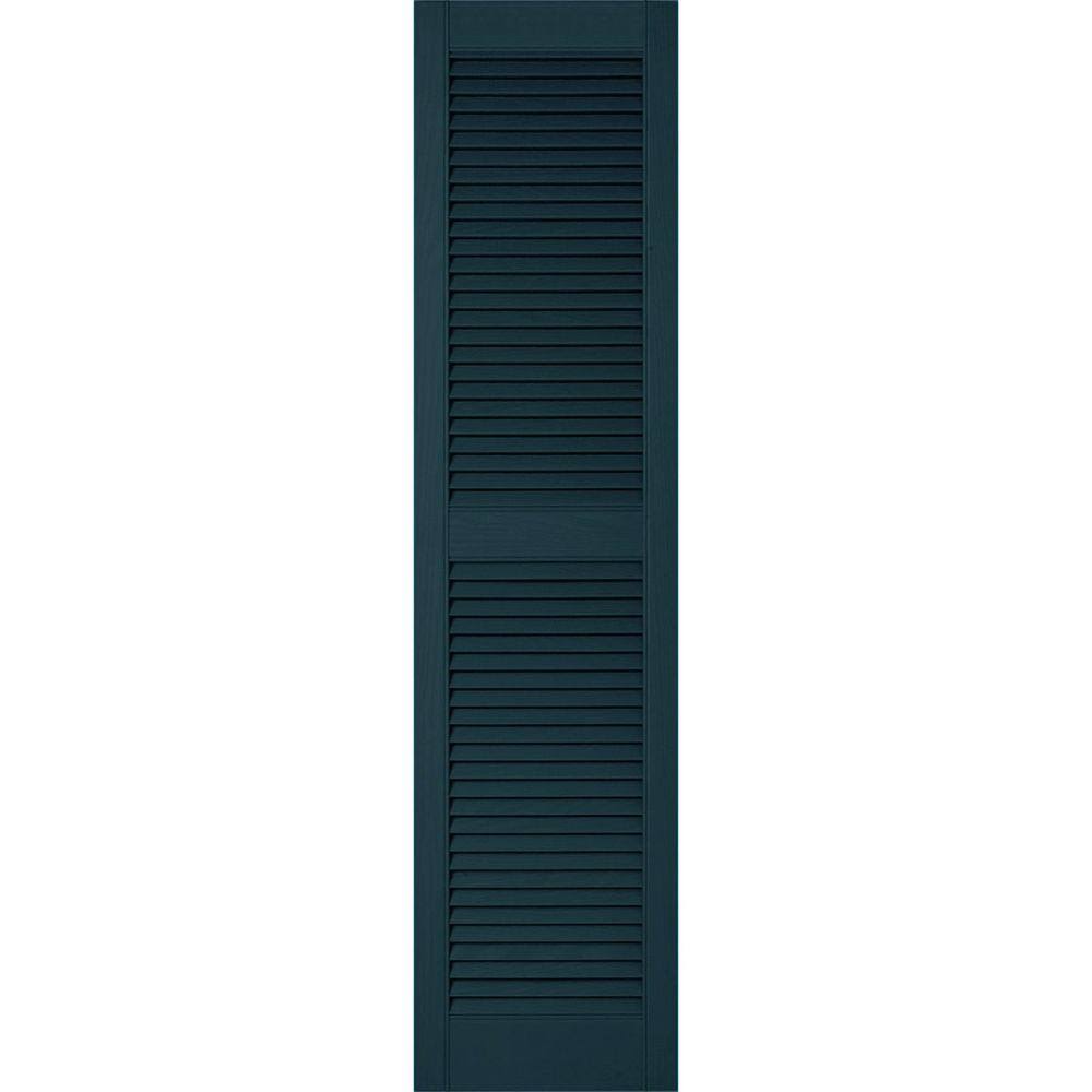 Midnight Vinyl Open Louver Shutters, Per Pair D574