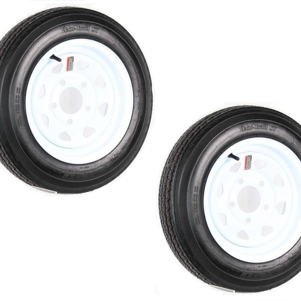 2-Pack Trailer Wheel & Tire 480-12 4.80-12 4.80x12x22 LRC 5 Hole White Spoke P389